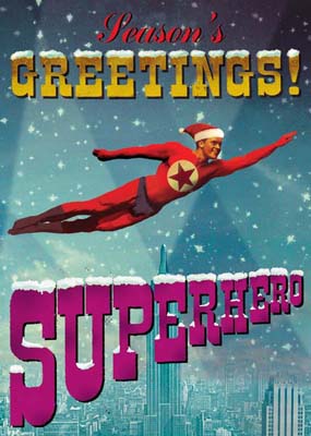 Superhero Pack of 5 Christmas Greeting Cards by Max Hernn